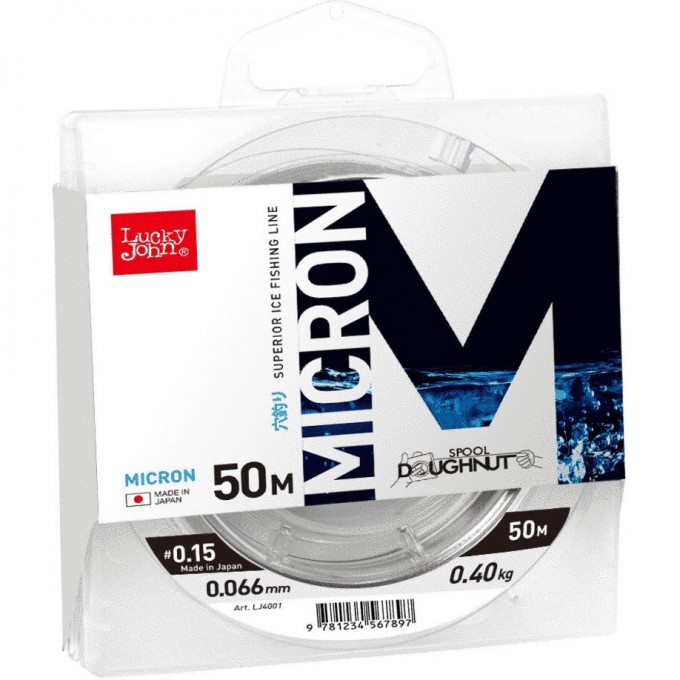 Леска монофильная зимняя LUCKY JOHN MICRON 50 м - 0.153 мм, прозрачная LJ4001-015 Леска монофильная зимняя LUCKY JOHN MICRON 50 м - 0.153 мм, прозрачная LJ4001-015