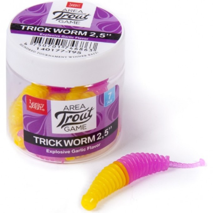 Слаги съедобные искусственные LUCKY JOHN PRO SERIES TRICK WORM 2.5in (64 мм), цвет t95, 7 шт 140177-T95 Слаги съедобные искусственные LUCKY JOHN PRO SERIES TRICK WORM 2.5in (64 мм), цвет t95, 7 шт 140177-T95