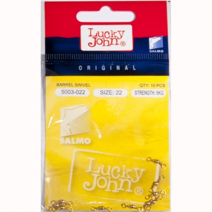 Вертлюги LUCKY JOHN BARREL SWIVEL BRASS 022 10Шт. 5003-022 Вертлюги LUCKY JOHN BARREL SWIVEL BRASS 022 10Шт. 5003-022