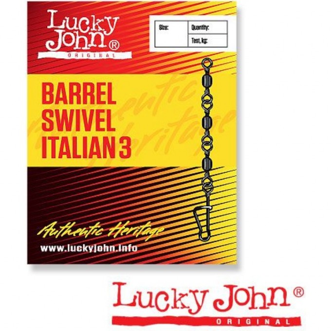 Вертлюги с застежкой LUCKY JOHN BARREL3 AND ITALIAN 010 10Шт. LJ5035-010 Вертлюги с застежкой LUCKY JOHN BARREL3 AND ITALIAN 010 10Шт. LJ5035-010
