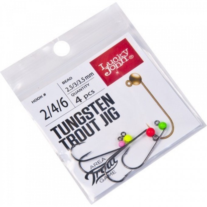 Джиг-головки LUCKY JOHN AREA TROUT GAME комплект вольфрамовые 03.0мм крючок 004/002 4шт. LJTATG-MIX2 Джиг-головки LUCKY JOHN AREA TROUT GAME комплект вольфрамовые 03.0мм крючок 004/002 4шт. LJTATG-MIX2