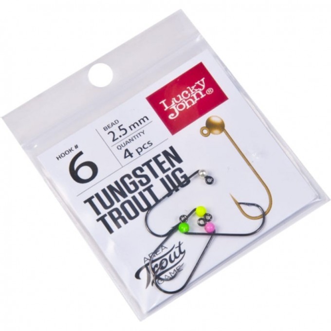 Джиг-головки LUCKY JOHN AREA TROUT GAME вольфрамовые 02.5мм крючок 004 4шт. (цвет: Silver, Pink, Green, Yellow) LJTATG025-SPGY Джиг-головки LUCKY JOHN AREA TROUT GAME вольфрамовые 02.5мм крючок 004 4шт. (цвет: Silver, Pink, Green, Yellow) LJTATG025-SPGY