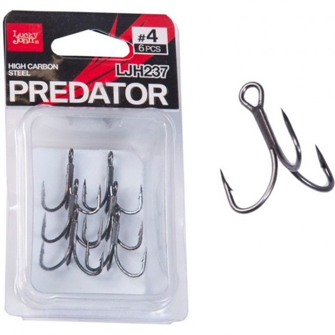 Крючки-тройники LUCKY JOHN PREDATOR LJH237 №4, 6 шт LJH237-004 Крючки-тройники LUCKY JOHN PREDATOR LJH237 №4, 6 шт LJH237-004