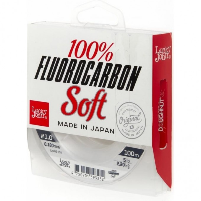Леска монофильная LUCKY JOHN FLUOROCARBON SOFT 100 м - 0,18 мм LJ4049-018 Леска монофильная LUCKY JOHN FLUOROCARBON SOFT 100 м - 0,18 мм LJ4049-018