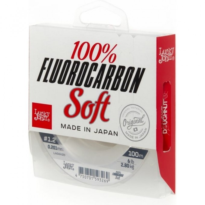 Леска монофильная LUCKY JOHN FLUOROCARBON SOFT 100 м - 0,20 мм LJ4049-020 Леска монофильная LUCKY JOHN FLUOROCARBON SOFT 100 м - 0,20 мм LJ4049-020