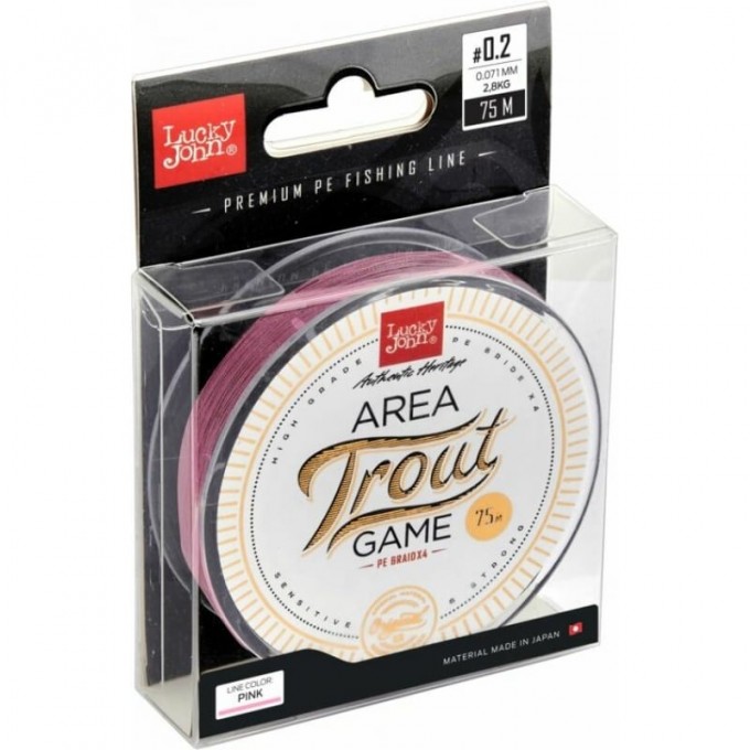 Леска плетёная LUCKY JOHN AREA TROUT GAME BRAID Pink 75 м - 0,071 мм LJ4109-007 Леска плетёная LUCKY JOHN AREA TROUT GAME BRAID Pink 75 м - 0,071 мм LJ4109-007