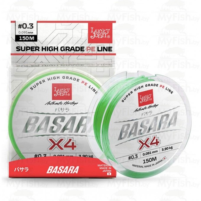 Леска плетёная LUCKY JOHN BASARA LIGHT GREEN 150м - 0,175мм LJ4100-017 Леска плетёная LUCKY JOHN BASARA LIGHT GREEN 150м - 0,175мм LJ4100-017