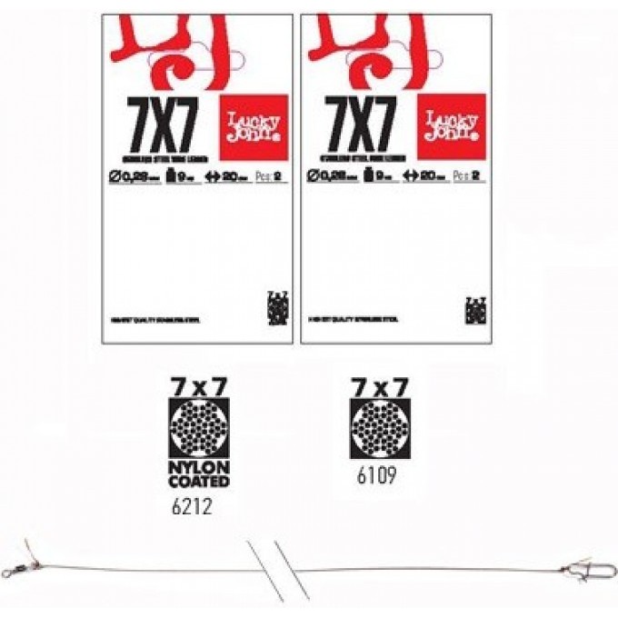 Поводки стальные LUCKY JOHN PRO SERIES SSW D 0,28Мм /9Кг/20См/2Шт. LJP6109-020 Поводки стальные LUCKY JOHN PRO SERIES SSW D 0,28Мм /9Кг/20См/2Шт. LJP6109-020