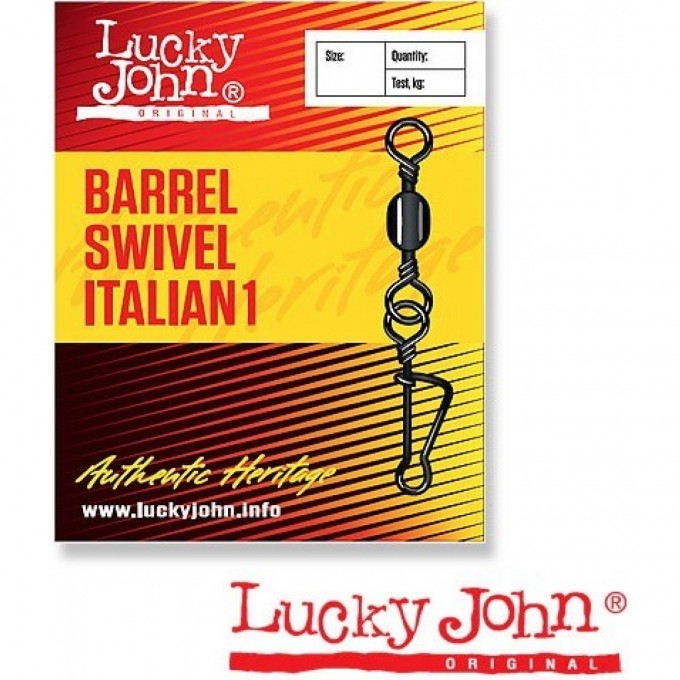 Вертлюг с застежкой LUCKY JOHN BARREL AND ITALIAN 003 5Шт. LJ5051-003 Вертлюг с застежкой LUCKY JOHN BARREL AND ITALIAN 003 5Шт. LJ5051-003