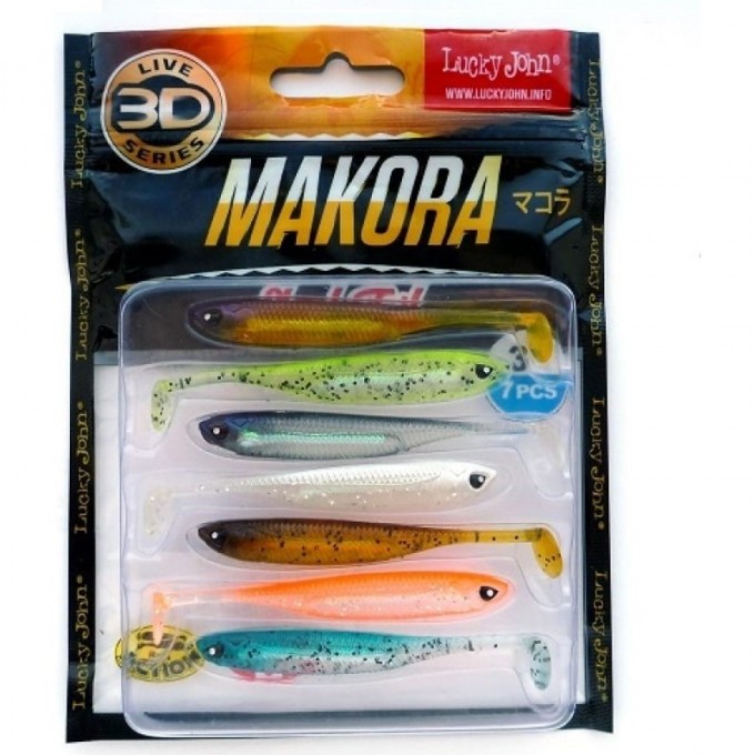 Виброхвост LUCKY JOHN 3D SERIES MAKORA SHAD TAIL 3.0in (7,6 см), цвет mix 7Шт. 140406-MIX1 Виброхвост LUCKY JOHN 3D SERIES MAKORA SHAD TAIL 3.0in (7,6 см), цвет mix 7Шт. 140406-MIX1