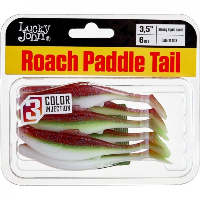 Виброхвост LUCKY JOHN PRO SERIES ROACH PADDLE TAIL 3.5in (8,9 см), цвет g03 6Шт. 140180-G03 Виброхвост LUCKY JOHN PRO SERIES ROACH PADDLE TAIL 3.5in (8,9 см), цвет g03 6Шт. 140180-G03