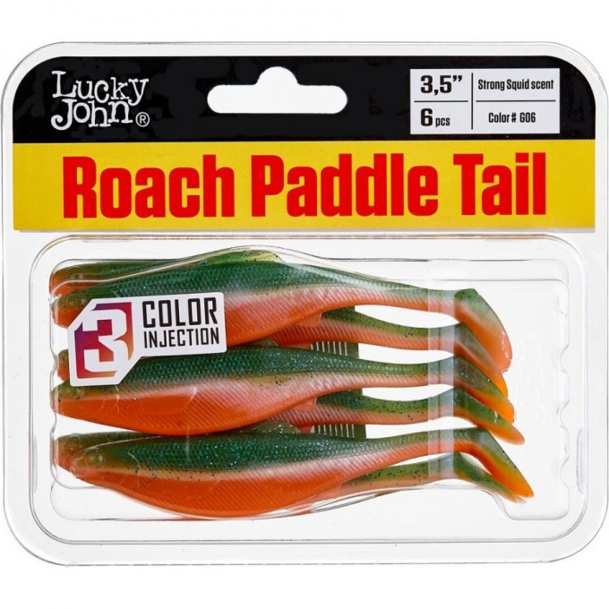 Виброхвост LUCKY JOHN PRO SERIES ROACH PADDLE TAIL 3.5in (8,9 см), цвет g06 6Шт. 140180-G06 Виброхвост LUCKY JOHN PRO SERIES ROACH PADDLE TAIL 3.5in (8,9 см), цвет g06 6Шт. 140180-G06