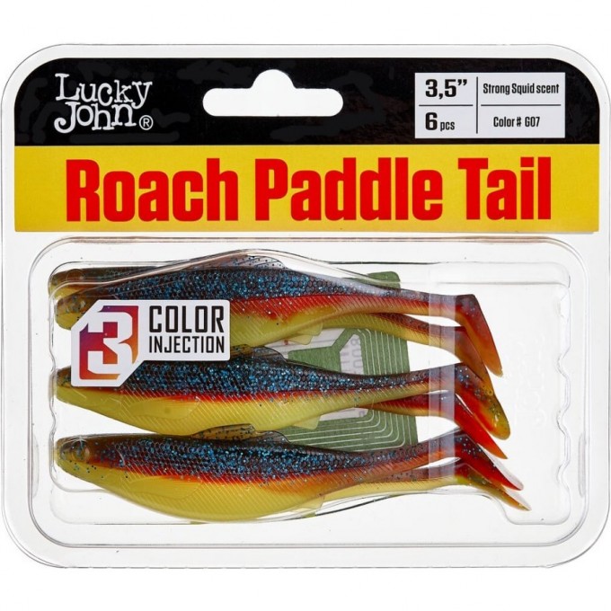 Виброхвост LUCKY JOHN PRO SERIES ROACH PADDLE TAIL 3.5in (8,9 см), цвет g07 6Шт. 140180-G07 Виброхвост LUCKY JOHN PRO SERIES ROACH PADDLE TAIL 3.5in (8,9 см), цвет g07 6Шт. 140180-G07