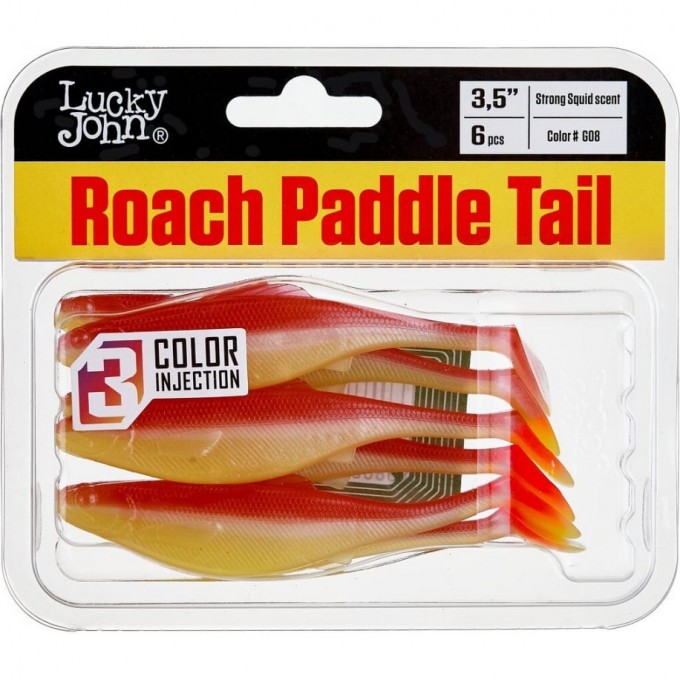 Виброхвост LUCKY JOHN PRO SERIES ROACH PADDLE TAIL 3.5in (8,9 см), цвет g08 6Шт. 140180-G08 Виброхвост LUCKY JOHN PRO SERIES ROACH PADDLE TAIL 3.5in (8,9 см), цвет g08 6Шт. 140180-G08