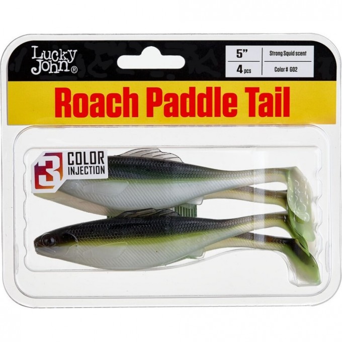 Виброхвост LUCKY JOHN PRO SERIES ROACH PADDLE TAIL 5in (12,7 см), цвет g02 4Шт. 140181-G02 Виброхвост LUCKY JOHN PRO SERIES ROACH PADDLE TAIL 5in (12,7 см), цвет g02 4Шт. 140181-G02