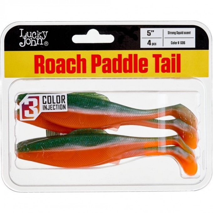 Виброхвост LUCKY JOHN PRO SERIES ROACH PADDLE TAIL 5in (12,7 см), цвет g06 4Шт. 140181-G06 Виброхвост LUCKY JOHN PRO SERIES ROACH PADDLE TAIL 5in (12,7 см), цвет g06 4Шт. 140181-G06
