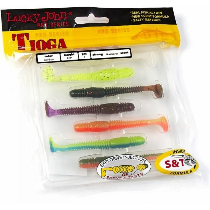 Виброхвост LUCKY JOHN PRO SERIES TIOGA 2.9 in (74 мм), цвет mix1 7Шт. 140103-MIX1 Виброхвост LUCKY JOHN PRO SERIES TIOGA 2.9 in (74 мм), цвет mix1 7Шт. 140103-MIX1