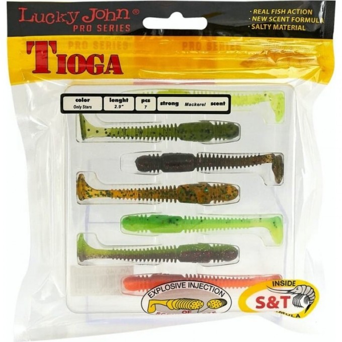 Виброхвост LUCKY JOHN PRO SERIES TIOGA 2.9 in (74 мм), цвет mix2 7Шт. 140103-MIX2 Виброхвост LUCKY JOHN PRO SERIES TIOGA 2.9 in (74 мм), цвет mix2 7Шт. 140103-MIX2