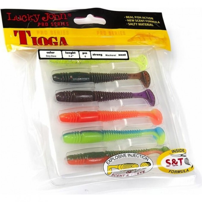 Виброхвост LUCKY JOHN PRO SERIES TIOGA 3.4 in (86 мм), цвет mix1 6Шт. 140127-MIX1 Виброхвост LUCKY JOHN PRO SERIES TIOGA 3.4 in (86 мм), цвет mix1 6Шт. 140127-MIX1