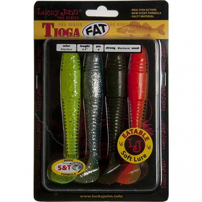 Виброхвост LUCKY JOHN TIOGA FAT 4.5in (114 мм), цвет mix1 4Шт. 140147-MIX1 Виброхвост LUCKY JOHN TIOGA FAT 4.5in (114 мм), цвет mix1 4Шт. 140147-MIX1